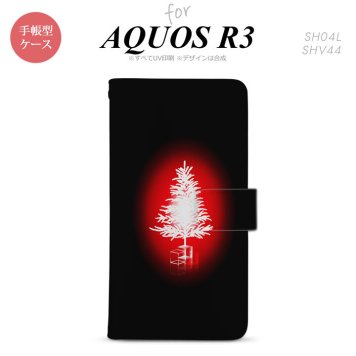SH-04L/SHV44 AQUOS R3 手帳型スマホケース カバー ツリー 赤  nk-004s-r3-dr625