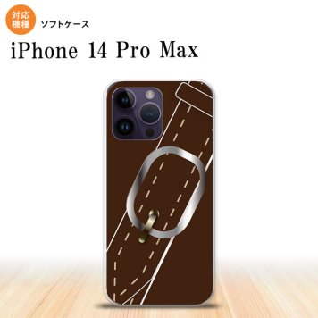 iPhone14 ProMax iPhone14 Pro Max スマホケース 背面ケースソフトケース ベルト 茶 2022年 9月発売 nk-i14pm-tp327