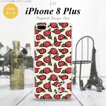 【iPhone8Plus】【スマホケース/スマホカバー】【アイフォン8プラス】iPhone8Plus スマホケース ケース アイフォン8プラス イニシャル つばき ベージュ nk-ip8p-tp1701ini【メール便送料無料】
