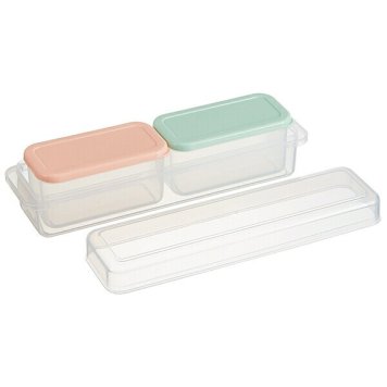 パウダーパステル 作り置き小分け容器セット(長角2個入) ケース付 ※送料無料(北海道・沖縄は除く)