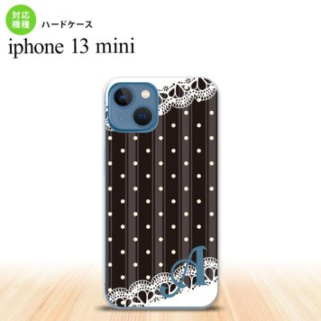 iPhone13mini iPhone13 mini ケース ハードケース ドット レース C 黒 +アルファベット  nk-i13m-1619i
