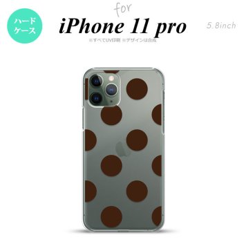 iPhone11Pro iPhone11 Pro スマホケース ハードケース ドット 水玉 A 茶 メンズ レディース nk-i11p-002
