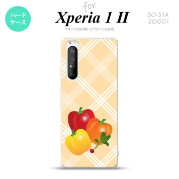 Xperia 1 II 5G スマホケース 背面カバー ストラップホール有り ハードケース ベジタブル パプリカ オレンジ ストラップホール おしゃれ かわいい かっこいい メンズ レディース nk-xp12-668