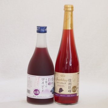 巨峰特集2本セット(信州の巨峰を使ったワインalc.4% スパークリング信州巨峰) 500ml×2本