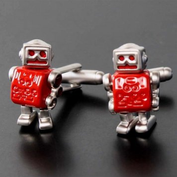 鎌倉カフス工房 レッドロボット カフスボタン・カフリンクス メンズ  ah061 結婚式 旦那 プレゼント ギフト 彼氏 父の日 誕生日プレゼント
