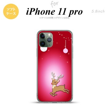 iPhone11Pro iPhone11 Pro スマホケース ソフトケース トナカイ 赤 メンズ レディース nk-i11p-tp645
