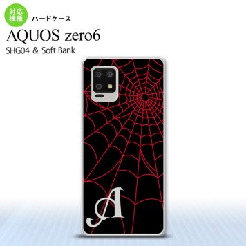 SHG04 SHG04 ZERO6 AQUOS zero6 スマホケース ハードケース 蜘蛛 巣 A 赤 +アルファベット メンズ レディース nk-zero6-932i