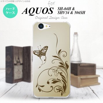 【SH04H】【スマホケース/スマホカバー】【アクオス ゼータ】SH04H スマホケース AQUOS ZETA SH04H カバー アクオス ゼータ 蝶と草 ゴールド nk-sh04h-1635【メール便送料無料】
