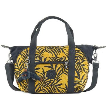 キプリング Kipling ショルダーバッグ K10065 80B ART S アートエス 2way 斜めがけ ボストンバッグ CORN BLOOM BL イエロー＋ネイビー系植物柄