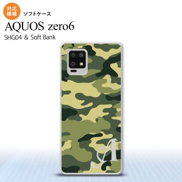 SHG04 SHG04 ZERO6 AQUOS zero6 スマホケース ソフトケース ウッドランド 迷彩 A 緑 +アルファベット メンズ レディース nk-zero6-tp1157i