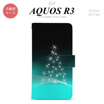 SH-04L/SHV44 AQUOS R3 手帳型スマホケース カバー ライトツリー 緑  nk-004s-r3-dr630