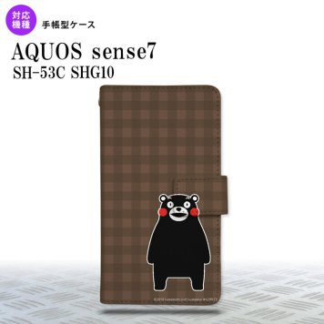 sense7 sense7 手帳型スマホケース カバー くまモン チェック 茶 2022年 11月発売 nk-004s-sens7-drkm14