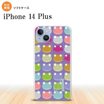 iPhone14 plsu iPhone14 plsu スマホケース 背面ケースソフトケース カエル かえる B 紫 +アルファベット 2022年 10月発売 nk-i14pl-tp163i