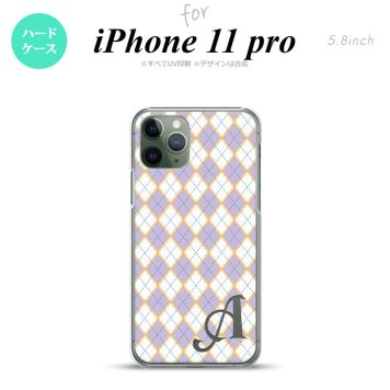 iPhone11Pro iPhone11 Pro スマホケース ハードケース アーガイル 紫 青 +アルファベット メンズ レディース nk-i11p-1409i