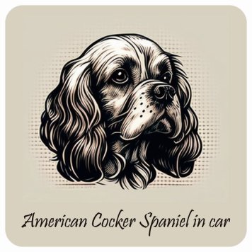 ドッグ カーステッカー イラスト付 Dog in Car アメリカンコッカースパニエル Aタイプ セーフティサイン 犬種別 正方形 13x13cm シール リア あおり運転対策 Dog Sticker 屋外 屋内 防水 かわいい おしゃれ 安全対策 カーサイン