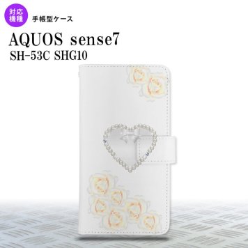 sense7 sense7 手帳型スマホケース カバー ハート 白 2022年 11月発売 nk-004s-sens7-dr231