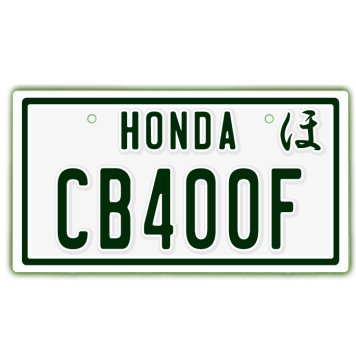なんちゃって単車プレート【HONDA・CB400F】ナンバープレート　バイク　二輪　オートバイ　グッズ　アクセサリー　雑貨 インテリア アイテム プレゼント ギフト バイク好き 旧車 走り屋 ギア パーツ メンテナンス ファッション お洒落 オブジェ