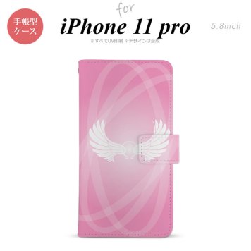 iPhone11Pro iPhone11 Pro 手帳型スマホケース カバー 翼 光 ピンク  nk-004s-i11p-dr464