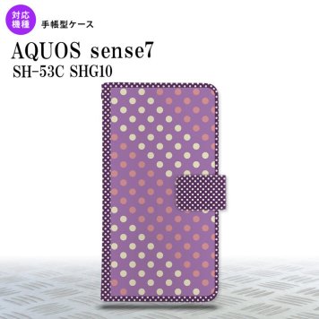 sense7 sense7 手帳型スマホケース カバー ドット 水玉 紫 ピンク 2022年 11月発売 nk-004s-sens7-dr1652