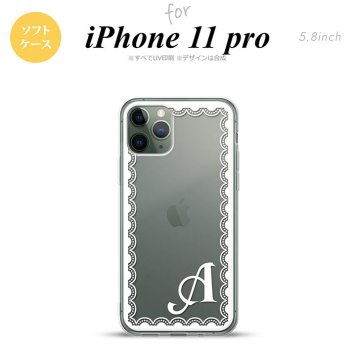 iPhone11Pro iPhone11 Pro スマホケース ソフトケース レース 白 +アルファベット メンズ レディース nk-i11p-tp361i