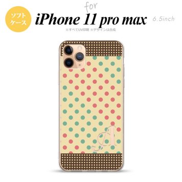 iPhone11ProMax iPhone11pro max スマホケース ソフトケース ドット 水玉 C ベージュ ミント +アルファベット メンズ レディース nk-i11pm-tp1647i