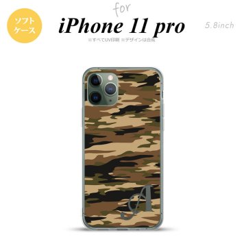 iPhone11Pro iPhone11 Pro スマホケース ソフトケース タイガー 迷彩 A 茶 +アルファベット メンズ レディース nk-i11p-tp1170i