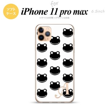 iPhone11ProMax iPhone11pro max スマホケース ソフトケース カエル かえる A 白 黒 +アルファベット メンズ レディース nk-i11pm-tp167i