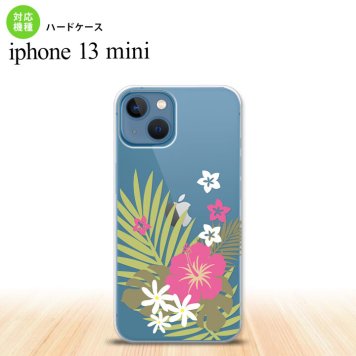 iPhone13mini iPhone13 mini ケース ハードケース ハイビスカス D クリア ピンク  nk-i13m-1051