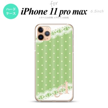 iPhone11ProMax iPhone11pro max スマホケース ハードケース ドット レース C 薄緑 +アルファベット メンズ レディース nk-i11pm-1616i