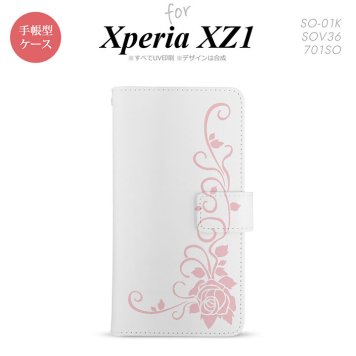 【手帳型 スマホ カバー ケース】【SO01K】【エクスペリア XZ1】手帳型 ケース SO-01K スマホ カバー Xperia XZ1 エクスペリア バラB ピンク nk-004s-so01k-dr1071【メール便送料無料】