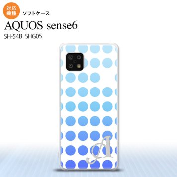 SH-54B SHG05 AQUOS sense6 スマホケース ソフトケース 水玉 青 +アルファベット メンズ レディース nk-sens6-tp1376i