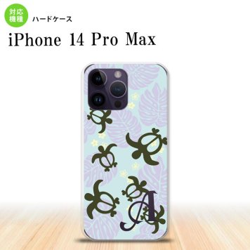 iPhone14 ProMax iPhone14 Pro Max スマホケース 背面ケース ハードケース ホヌ 小 青 +アルファベット 2022年 9月発売 nk-i14pm-1468i