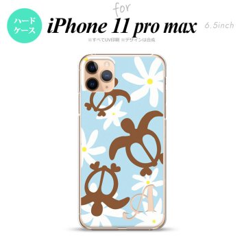 iPhone11ProMax iPhone11pro max スマホケース ハードケース ホヌ ティアレ 水色 +アルファベット メンズ レディース nk-i11pm-1082i