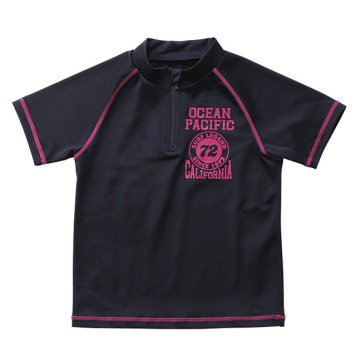 オーシャンパシフィック Op Ocean Pacific キッズ 子供 半袖 ラッシュガード 水着 日焼け防止 UV対策 566490 NVY ネイビー 140 150 160