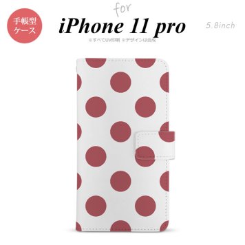 iPhone11Pro iPhone11 Pro 手帳型スマホケース カバー ドット 水玉 スモーク ピンク  nk-004s-i11p-dr009