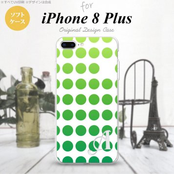 【iPhone8Plus】【スマホケース/スマホカバー】【アイフォン8プラス】iPhone8Plus スマホケース ケース アイフォン8プラス イニシャル 水玉 緑 nk-ip8p-tp1377ini【メール便送料無料】