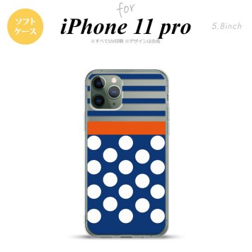 iPhone11Pro iPhone11 Pro スマホケース ソフトケース ドット ボーダー 青 メンズ レディース nk-i11p-tp355