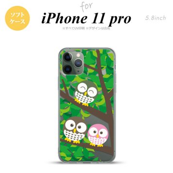 iPhone11Pro iPhone11 Pro スマホケース ソフトケース フクロウ A 緑 メンズ レディース nk-i11p-tp1092