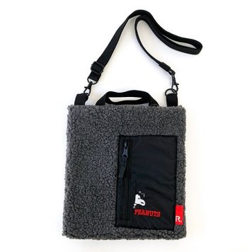 スヌーピー IP.サコッシュ.ボア. Peanuts-7V GRAY バッグ ショルダー サコッシュ