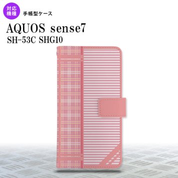 sense7 sense7 手帳型スマホケース カバー チェック ボーダー 赤 2022年 11月発売 nk-004s-sens7-dr1606