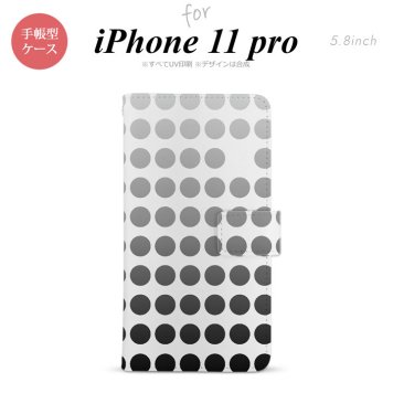 iPhone11Pro iPhone11 Pro 手帳型スマホケース カバー 水玉 黒  nk-004s-i11p-dr1375