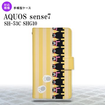 sense7 sense7 手帳型スマホケース カバー くまモン ストライプ 黄 2022年 11月発売 nk-004s-sens7-drkm12