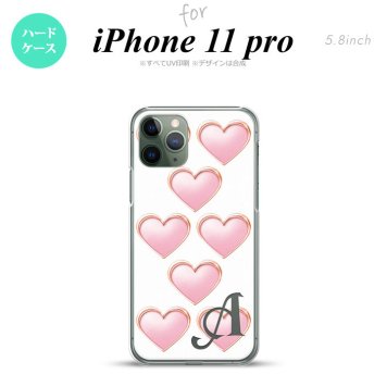 iPhone11Pro iPhone11 Pro スマホケース ハードケース ハート C 白 +アルファベット メンズ レディース nk-i11p-175i