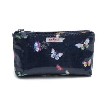 キャスキッドソン Cath Kidston ポーチ 1010251 106137218281102 ZIP MAKE UP BAG ジップ メイクアップ バッグ 化粧ポーチ NAVY/BUTTERFLIES ネイビー系＋バタフライ柄マルチカラー