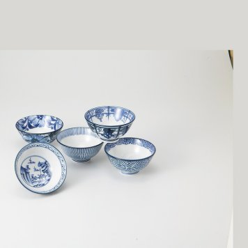 五彩五客茶碗揃 磁器 美濃焼 やきものの里から、暮らしを贈ります。　ギフト 食器 セット テーブルウェア