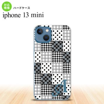 iPhone13mini iPhone13 mini ケース ハードケース パッチワーク 黒 +アルファベット  nk-i13m-1063i