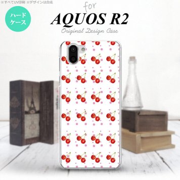 AQUOS R2 アクオス アール2 SH-03K SHV42 専用 スマホケース カバー ハードケース さくらんぼ・チェリー 白 nk-r2-179[スマホ,スマホケース,スマホカバー,ケース,カバー,ジャケット]