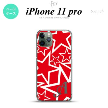 iPhone11Pro iPhone11 Pro スマホケース ハードケース 星 赤 白 +アルファベット メンズ レディース nk-i11p-1120i