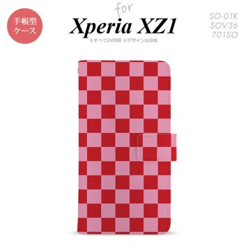 【手帳型 スマホ カバー ケース】【SO01K】【エクスペリア XZ1】手帳型 ケース SO-01K スマホ カバー Xperia XZ1 エクスペリア スクエア 赤×ピンク nk-004s-so01k-dr770【メール便送料無料】