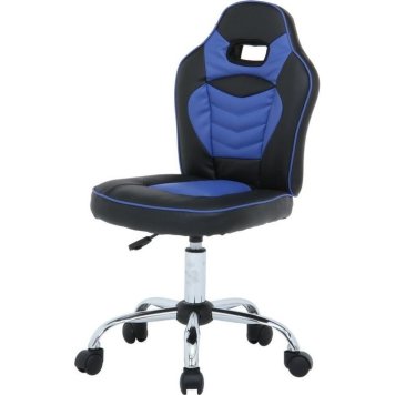 不二貿易 レーシングチェア キッズ用 ブルー H-2781L FJ-60701